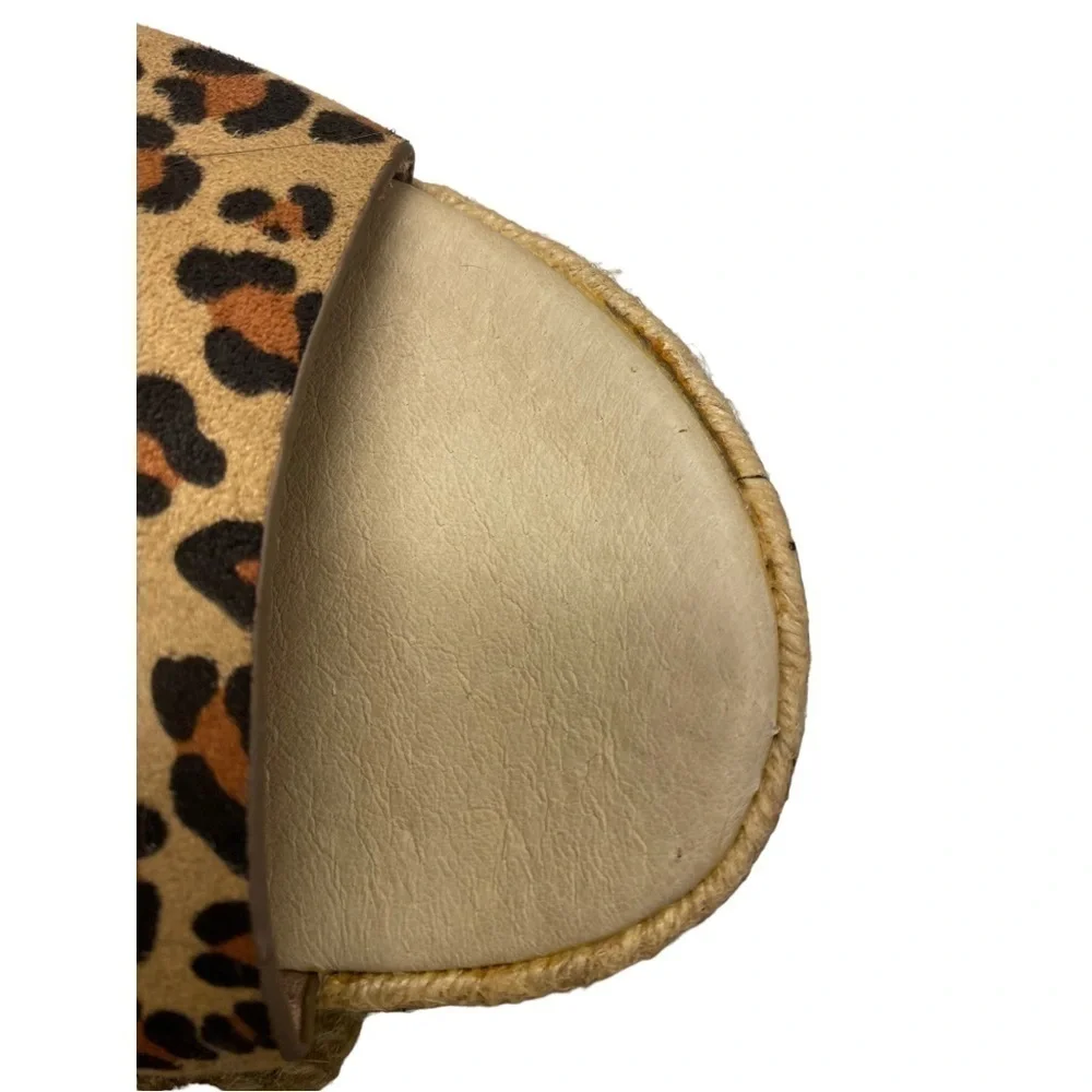 Cool My Shoes Espadrilles Cheetah Band Slides Platform Sandals Size: 9
